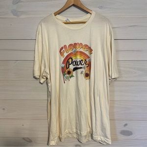 FLOWER POWER plus size short sleeve graphic t-shirt sz 3XL
